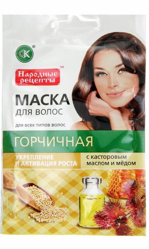 Маска для волос ГОРЧИЧНАЯ с касторовым маслом и мёдом 30 мл